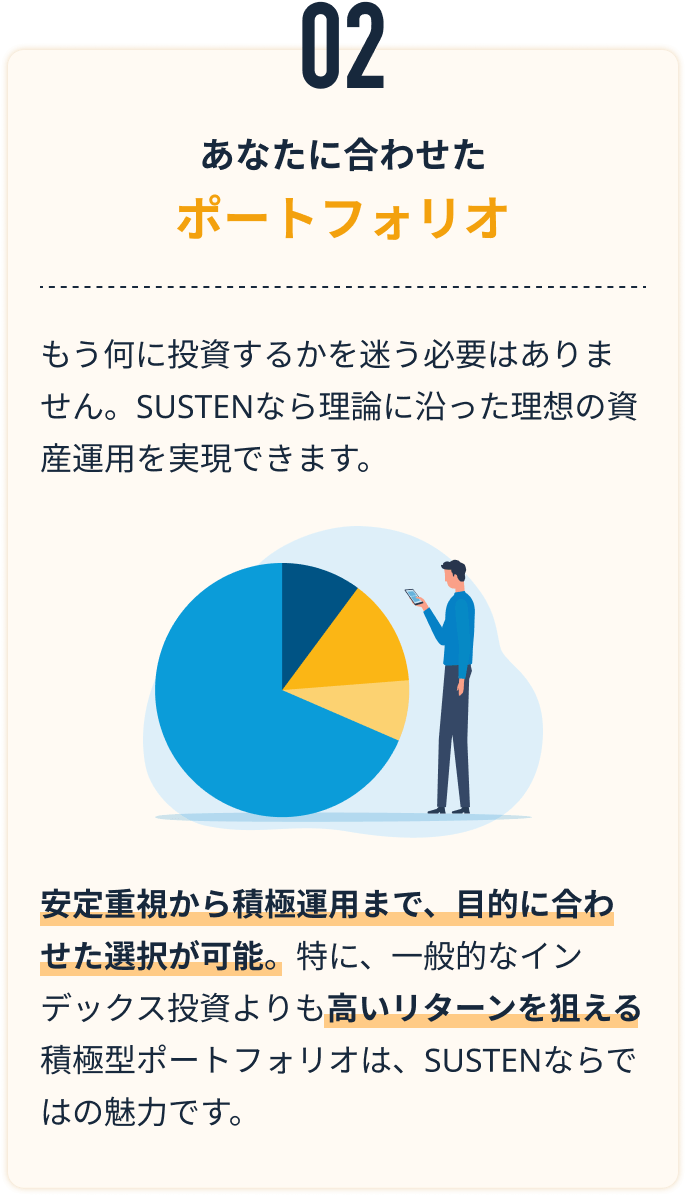 あなたに合わせたポートフォリオ